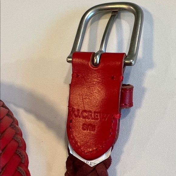 J Crew - s/m, Red Braided Leather Belt - Picture 4 of 4